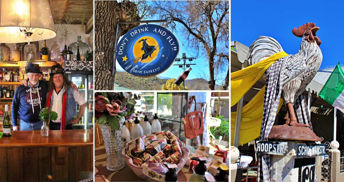 Daar is winkels te kus en te keur soos toergids Willie Immelman (links) en Niekie (regs), eienaar van The Village Trading Post, ons gewys het. Daar is winkels te kus en te keur soos toergids Willie Immelman (links) en Niekie (regs), eienaar van The Village Trading Post, ons gewys het.
